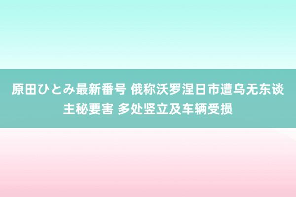 原田ひとみ最新番号 俄称沃罗涅日市遭乌无东谈主秘要害 多处竖立及车辆受损