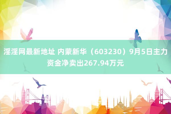 淫淫网最新地址 内蒙新华（603230）9月5日主力资金净卖出267.94万元