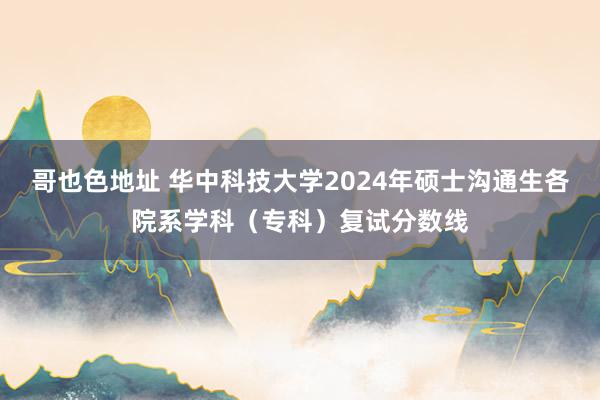 哥也色地址 华中科技大学2024年硕士沟通生各院系学科（专科）复试分数线